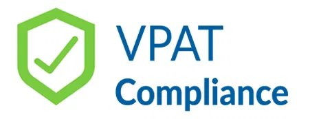 VPAT compliance logo featuring a green shield and checkmark.
