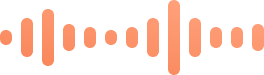 Audio waveform graphic in orange tones representing sound visualization.
