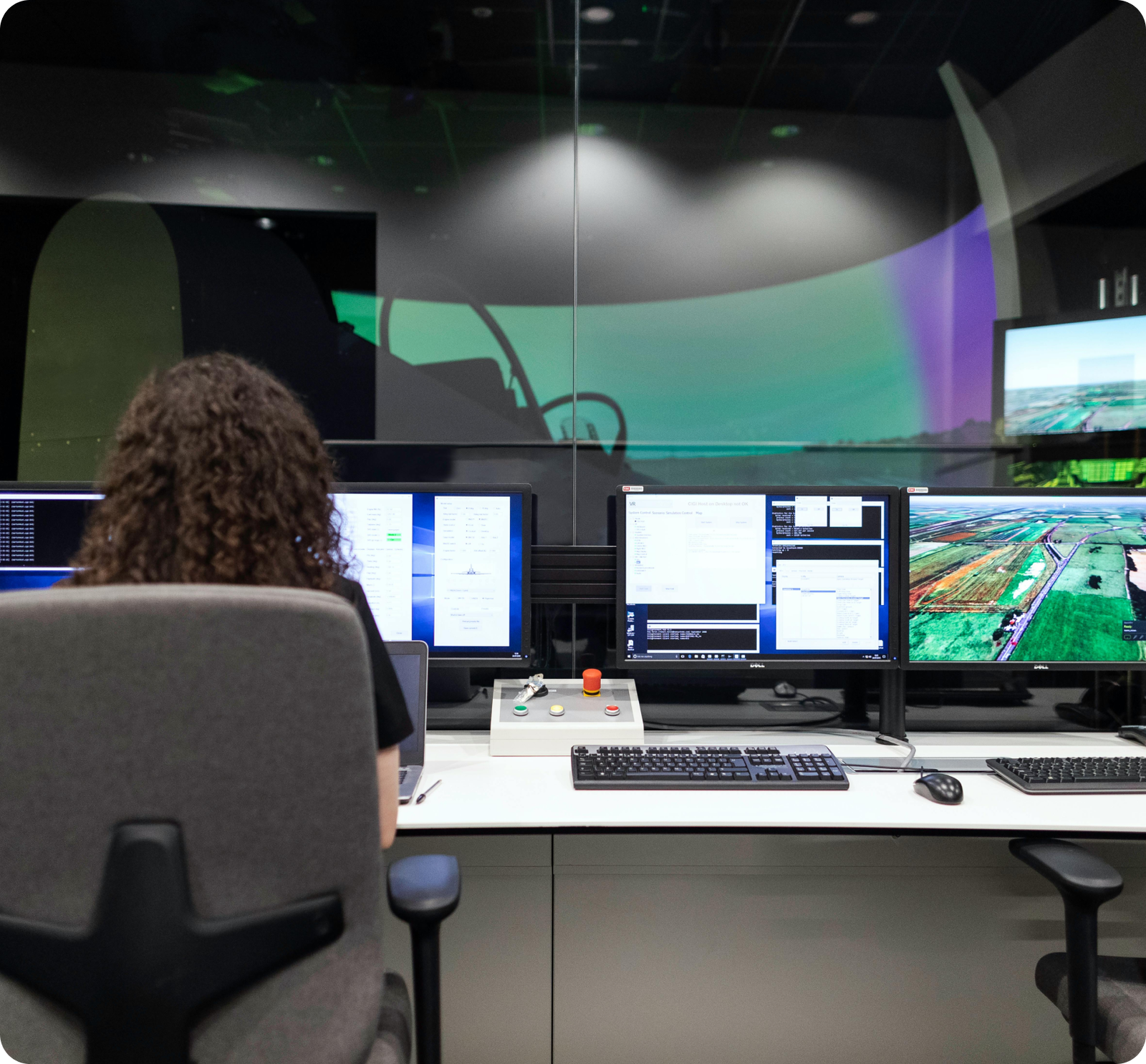 Professional working at a monitor 