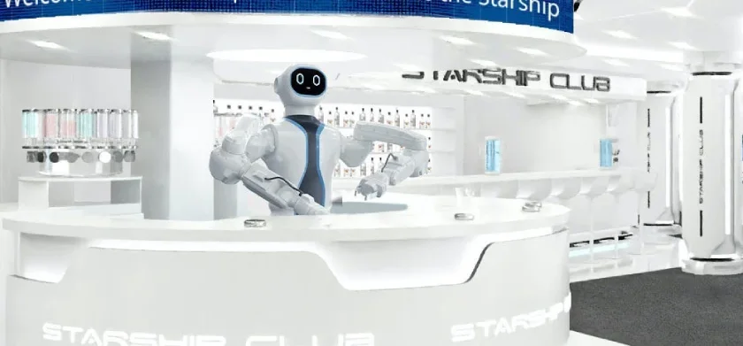 Conversational Humanoid Robotic Bartender Entertains Guests at the MSC Virtuosa Starship Club