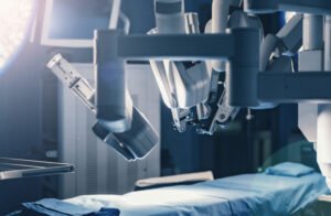 A robot in an operating room
