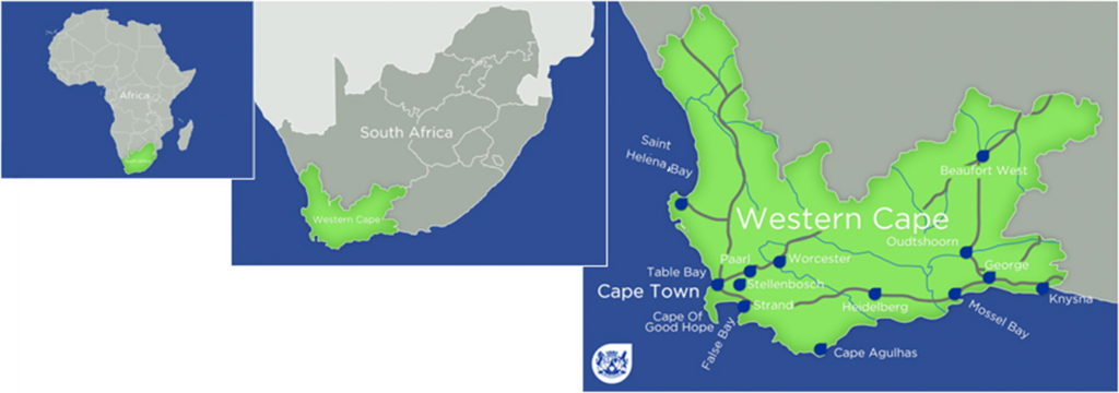 A map to show where Western Cape is located in Africa