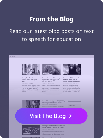 Read our latest blog posts on text to speech for education