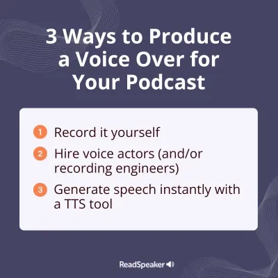 List of 3 ways to create a podcast voice over