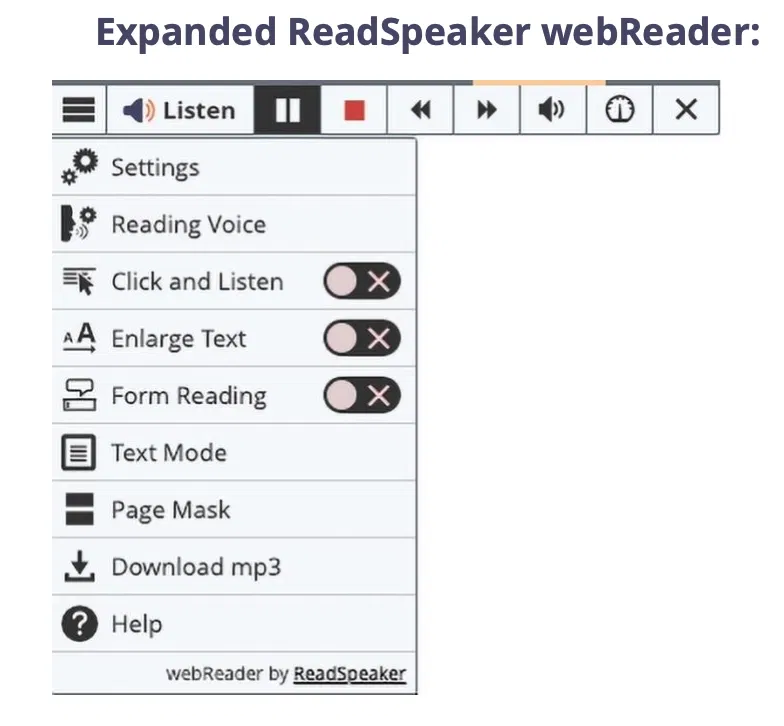 Turning LaTeX to voice for STEM with ReadSpeaker webReader.