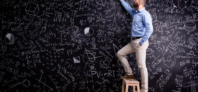 How to make STEM content accessible using MathType - Man writing on big blackboard