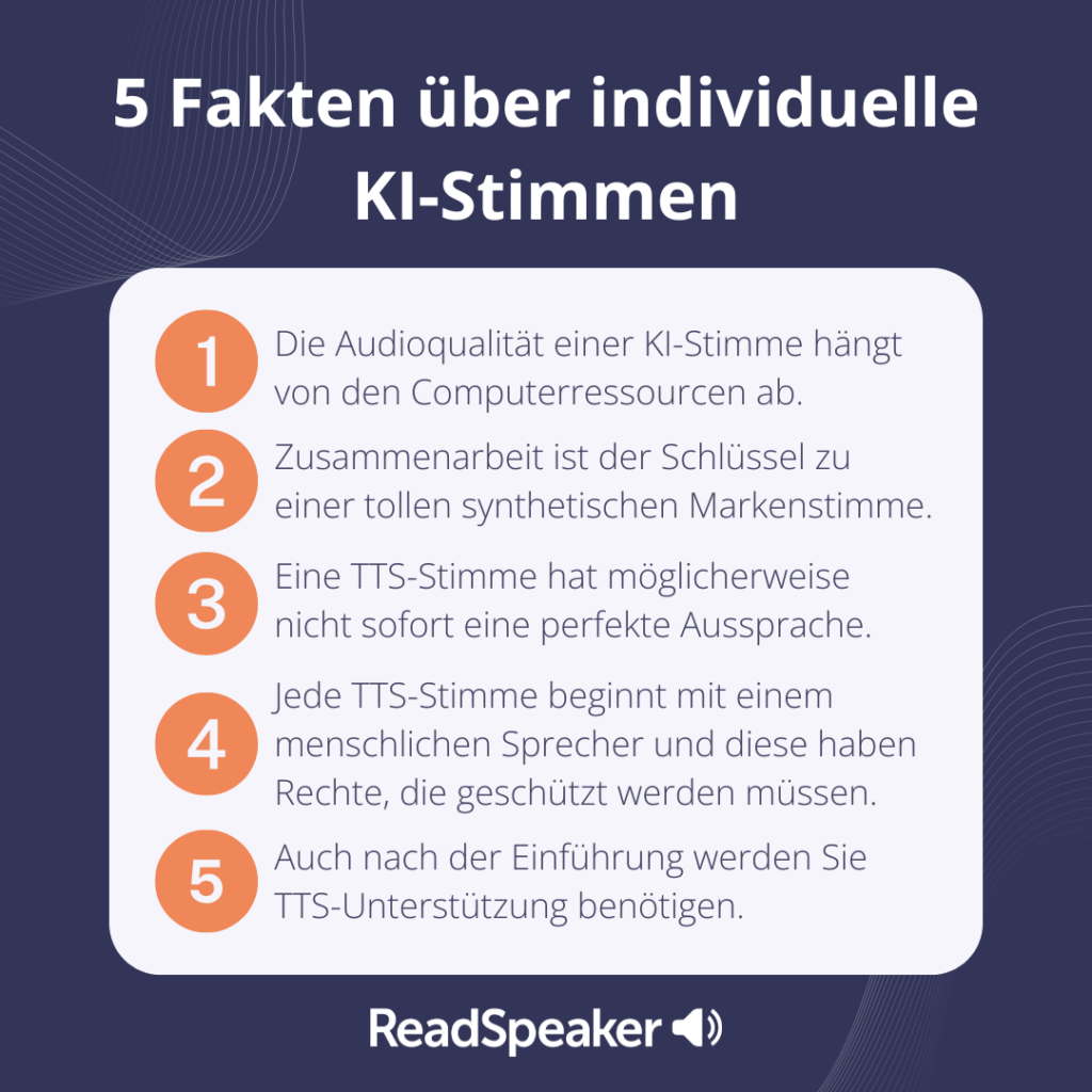 5 Fakten zu individuellen KI-Stimmen.