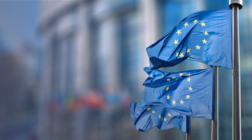 Three European flags.