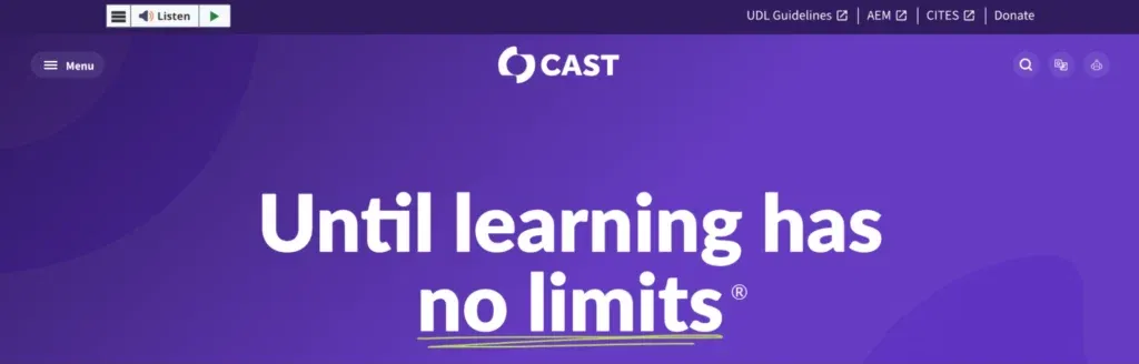 ReadSpeaker “Listen” button on CAST’s website