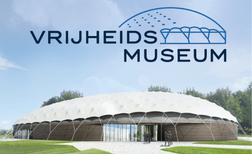 Het Vrijheidsmuseum, met daarboven het logo van het museum.