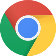 Google Chrome Logo is a circle cut in three part red, yellow and green with a blue disc inside.