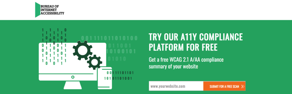 Zrzut ekranu przedstawiający platformę ds. zgodności A11Y stworzoną przez Biuro ds. Dostępności Cyfrowej.